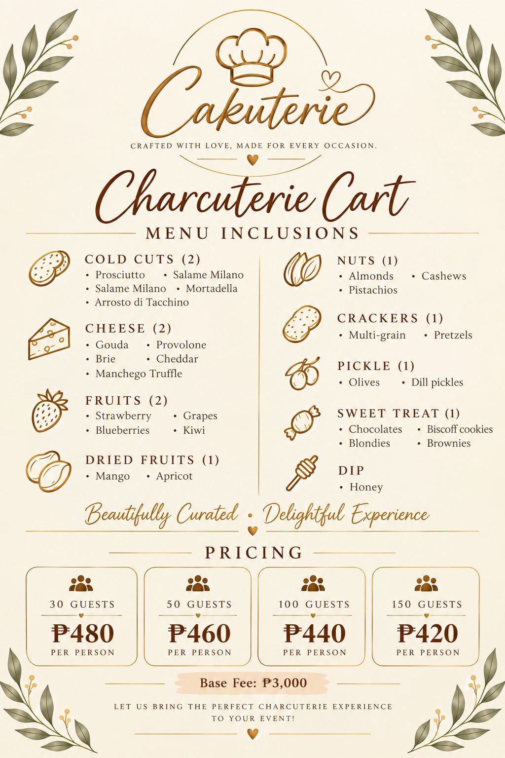Charcuterie Cart menu